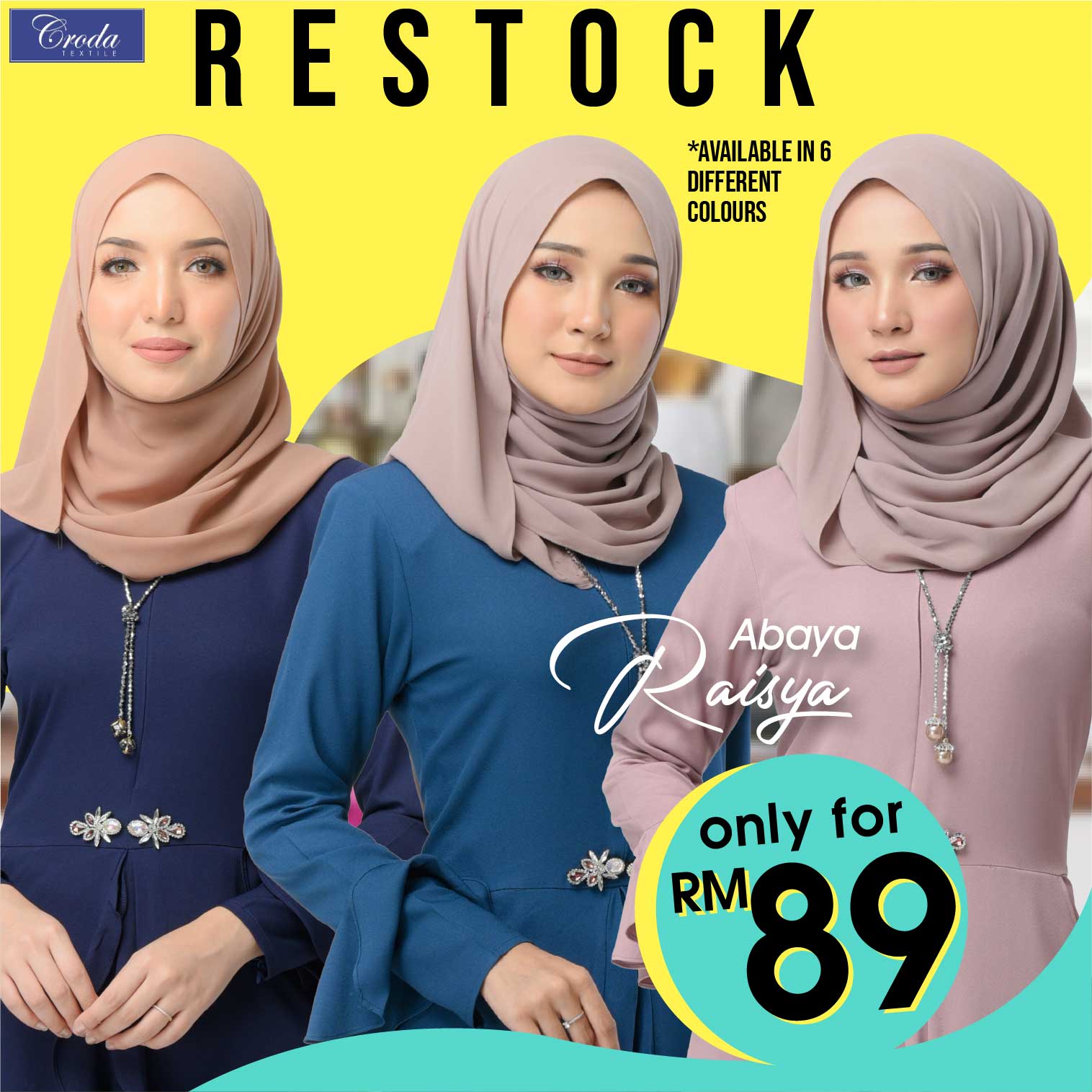 Abaya Raisya restocked!! RM89 sahaja