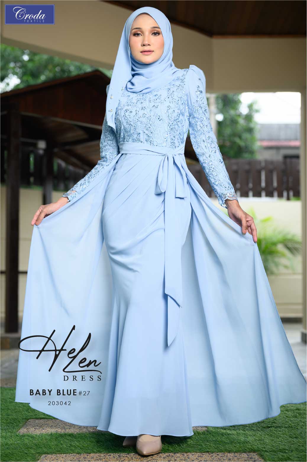 Dress pengantin baby blue clearance